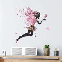 New Butterfly Flower Elf Girl Dancing Bedroom Wall Decoration Sticker Wholesale Nihaojewelry main image 5