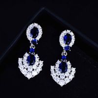 Couture Jewelry Design Royal Sapphire Set Imitation Natural Tanzanite Color Treasure Earrings Pendant Necklace Women main image 5