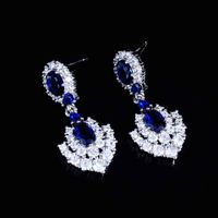 Couture Jewelry Design Royal Sapphire Set Imitation Natural Tanzanite Color Treasure Earrings Pendant Necklace Women main image 6