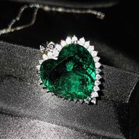 Imitation Natural Tanzanite Sapphire Heart Of The Sea Pendant Emerald Cut Heart-shaped Colorful Treasure Necklace main image 4