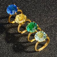 Large Particles Of Firework Cut Citrine Paraiba Sea Blue Ring Pd990 Support Seiko Inlaid Open Ring main image 6