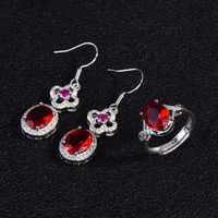 Imitation Natural Ruby Necklace Fashion Luxury High-end Jewelry Bracelet Earrings Ring Pendant main image 5