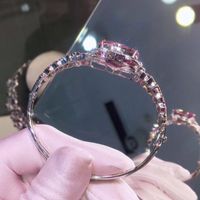 Luxus Nachahmung Natürliches Rosa Morganit Armband Diamant Luxus Schmuck Armband main image 5