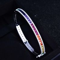 Light Luxury Color Treasure Bracelet Double-sided Micro-inlaid High Carbon Diamond Zircon Colorful Tourmaline Buckle Bracelet main image 3