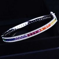 Light Luxury Color Treasure Bracelet Double-sided Micro-inlaid High Carbon Diamond Zircon Colorful Tourmaline Buckle Bracelet main image 5