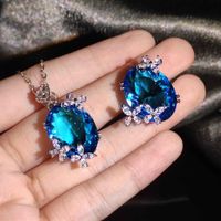 Haute Couture Jewelry Super Fairy Butterfly Open Ring Candy Series Aquamarine Necklace Color Treasure Pendant main image 5