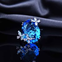 Haute Couture Jewelry Super Fairy Butterfly Open Ring Candy Series Aquamarine Necklace Color Treasure Pendant main image 4
