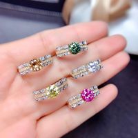 Moissan Diamond Ring Hearts And Arrows High Carbon Diamond Pink Color Treasure Ring main image 5