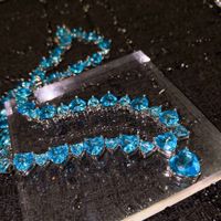 New Full Diamond Necklace Inlaid Swiss Topa Blue Color Treasure Heart-shaped Necklace main image 5
