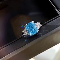 Same Toppa Blue Ring Pt950 Imitation Imported Moissan Diamond Ring Wedding Gift main image 3