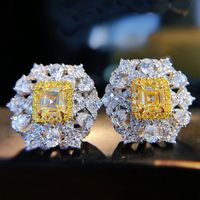 Intense Yellow Diamond Micro-inlaid Yellow Diamond Earrings main image 2