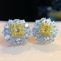 Intense Yellow Diamond Micro-inlaid Yellow Diamond Earrings main image 3