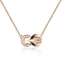 8 Word Infinite Double Layered Belt 18k Gold Plated Horseshoe Buckle Necklace main image 6