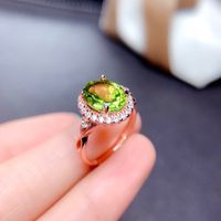 Internet Celebrity Tik Tok Live Stream Ornament Imitation Natural Colored Gems Topaz Amethyst Citrine Olivine Ring main image 5