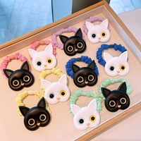 Japanese And Korean New Style Cute Cat Hair Rope Color Small Intestine Cloth Ring Girl Ball Head Rope Tie Hair Rubber Band Jewelry main image 2
