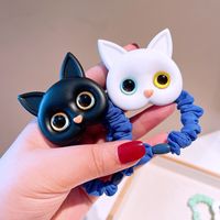 Japanese And Korean New Style Cute Cat Hair Rope Color Small Intestine Cloth Ring Girl Ball Head Rope Tie Hair Rubber Band Jewelry main image 6