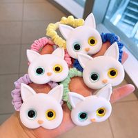 Japanese And Korean New Style Cute Cat Hair Rope Color Small Intestine Cloth Ring Girl Ball Head Rope Tie Hair Rubber Band Jewelry main image 5