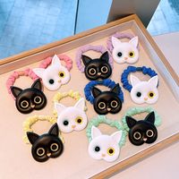 Japanese And Korean New Style Cute Cat Hair Rope Color Small Intestine Cloth Ring Girl Ball Head Rope Tie Hair Rubber Band Jewelry main image 3