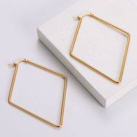Aml Titanstahl Damen Koreanischer Stil Mode Geometrische Gold Ohrringe Einfache Form Temperament Mode Stil main image 1