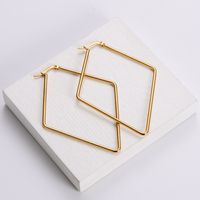 Aml Titanstahl Damen Koreanischer Stil Mode Geometrische Gold Ohrringe Einfache Form Temperament Mode Stil main image 4