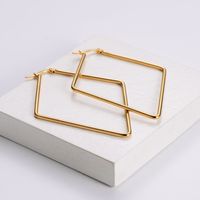 Aml Titanium Steel Women's Korean Style Fashion Geometric Gold Earrings Simple Shape Temperament Fashion Style main image 5