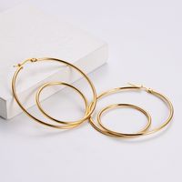 Simple Style Geometric Plating Stainless Steel No Inlaid 18K Gold Plated Earrings main image 3