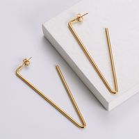 Simple Style U Shape Plating Stainless Steel No Inlaid 18K Gold Plated Earrings main image 1