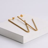 Simple Style U Shape Plating Stainless Steel No Inlaid 18K Gold Plated Earrings main image 5