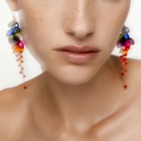 European And American Trend Long Tassel Crystal Earrings Bohemian Creative Woven Earrings Jewelry main image 1