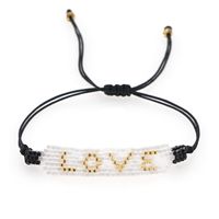 Miyuki Rice Beads Woven White Gold Beads Love Letter Bracelet Handmade Beaded Lovers Jewelry main image 6