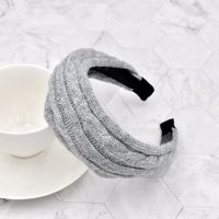 Autumn/winter Ins Fabric Woolen Knitted Headband Korea Simple Striped Wide-brimmed Headband Yoga Pressure Hair Head Buckle Hair Accessories sku image 4