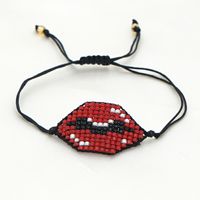 New Fashion Bracelet Ethnic Bracelet Mgb Rice Beads Hand-woven Red Lips Bracelet sku image 1