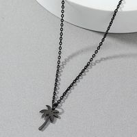 Beach Coconut Tree Necklace Tropical Mori Style Stainless Steel Plant Pendant European And American Personalized Fashion Ornament sku image 2