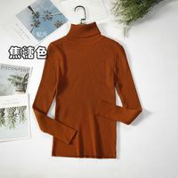 Autumn And Winter Bottoming Shirt New Style Long-sleeved Warm Solid Color Sweater sku image 12
