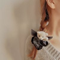 جديد النسخة الكورية من بسيط الكرتون مبتسم الدب منقوشة فراشة الشعر Scrunchies main image 5