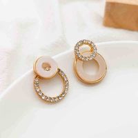 Frosty Wind Earrings Fashion Asymmetric Shell Rhinestone Circle Earrings New Personality Earrings Factory main image 1