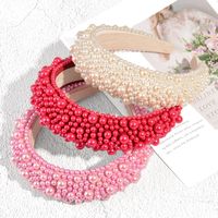 New Thick Sponge Headband Female Retro Size Pearl Pressure Hair Headdress main image 4