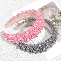 New Thick Sponge Headband Female Retro Size Pearl Pressure Hair Headdress main image 5