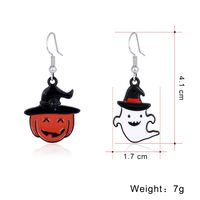 New European And American Halloween Funny Creative Magic Hat Pumpkin Ghost Earrings Holiday Cartoon Earrings main image 3