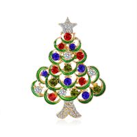 New Retro Diamond-encrusted Christmas Tree Brooch Christmas Series Spot Wholesale main image 1