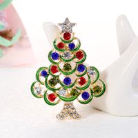 New Retro Diamond-encrusted Christmas Tree Brooch Christmas Series Spot Wholesale main image 4