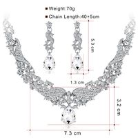 New Necklace And Earrings Two-piece Jewelry Set Temperament Rhinestone Wedding Banquet Jewelry Wholesale main image 3
