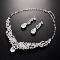 New Necklace And Earrings Two-piece Jewelry Set Temperament Rhinestone Wedding Banquet Jewelry Wholesale main image 5