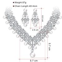 Simple Temperament White Pearl Alloy Rhinestone Necklace Accessories Set Spot Wholesale main image 3