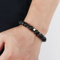 Mode Hommes Bijoux Perlé Bracelet Rétro Noir Galstone Stretch Bracelet main image 6