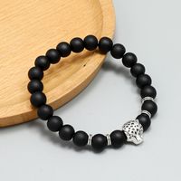 Korean Version Of Tiger Head Beaded Bracelet 8mm Dumb Black Frosted Bracelet Net Red Jewelry main image 4