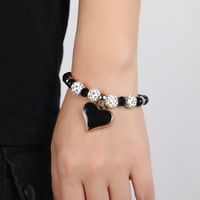 New Simple Crystal Bracelet Female Dripping Oil Black Peach Heart Bracelet Jewelry main image 6