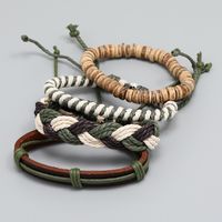 Wholesale Personality Woven Multilayer Hemp Rope Bracelet Bracelet Simple Diy 4-piece Leather Bracelet main image 6