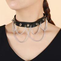 Punk Rock Leather Necklace Personality Fashion Trend Bondage Necklace Clavicle Chain Sexy Jewelry main image 1