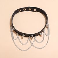 Punk Rock Leather Necklace Personality Fashion Trend Bondage Necklace Clavicle Chain Sexy Jewelry main image 4